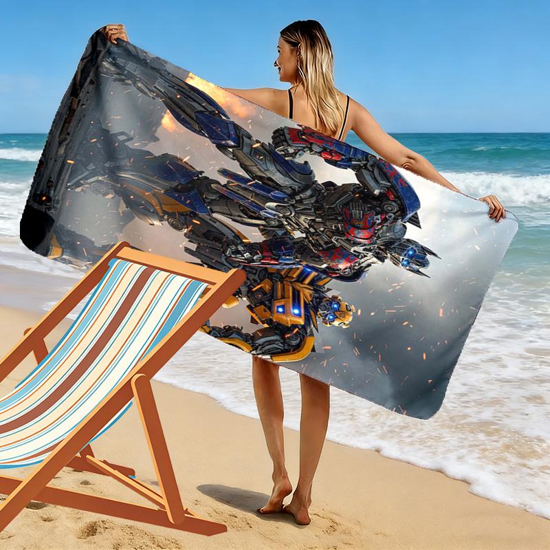 TRANSFORMERS Print Beach Towel, Large Soft Quick Dry Towel for Beach Camping Swimming