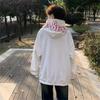 Cross-Border American Rapper Style 351-400g Flame Embroidery Men's Heavyweight Pure Cotton Hoodie