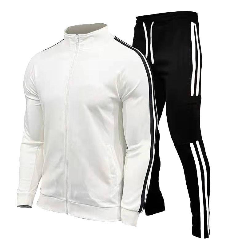 Mens 2-Piece Tracksuit Casual Sportswear Set Youth Fitness Running Zip Up Jacket Pants