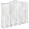 VidaXL Paniers à gabions arqués 2 pcs 300x50x220/240 cm fer galvanisé, gabion, cage de gabion, panier de mur de gabion, mur 3146809
