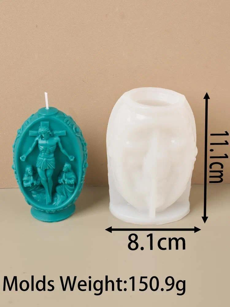 DIY 3D Иисус Яйцо Силиконовая форма для свечи Дева Мария Пасхальное яйцо Мыло ручной работы Формы из смолы Гипсовые поделки Литейные формы Домашний декор