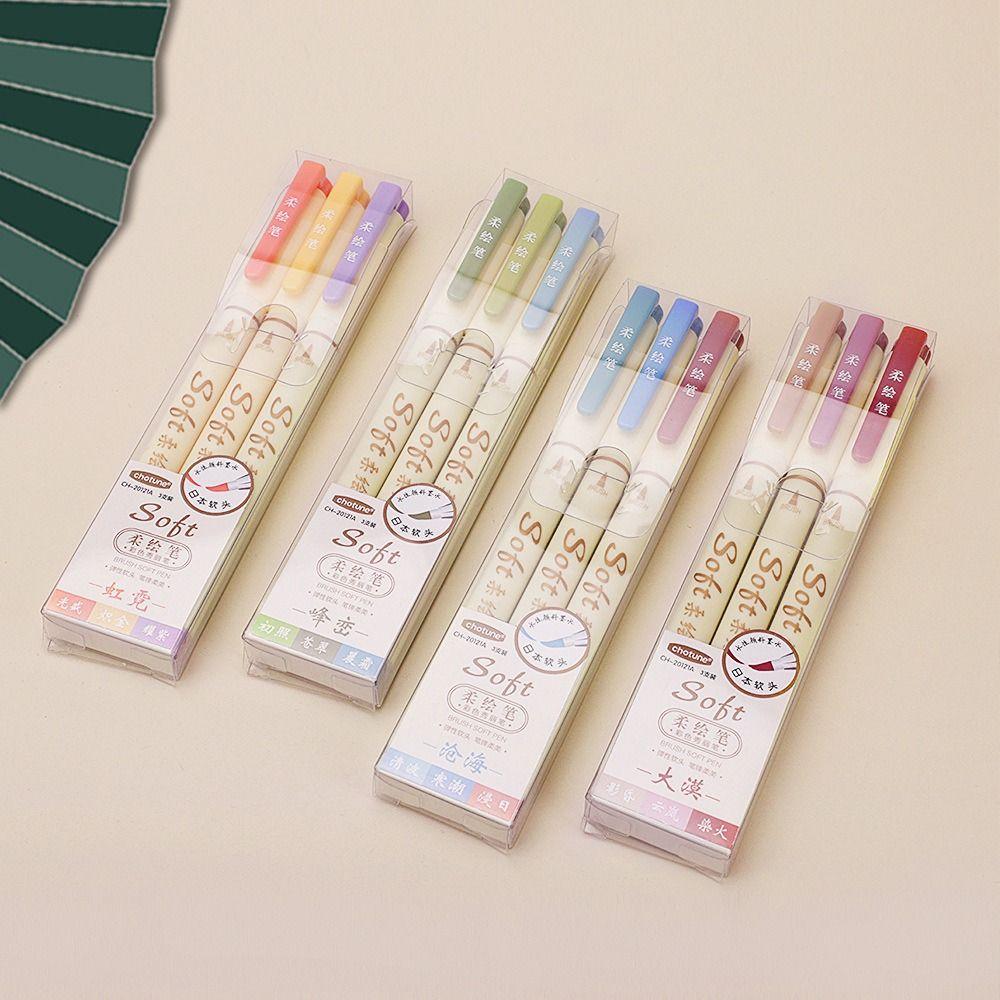 Retro Color Drawing Markers Soft Tip Felt-tip pen New Calligraphy Brush Pen Set