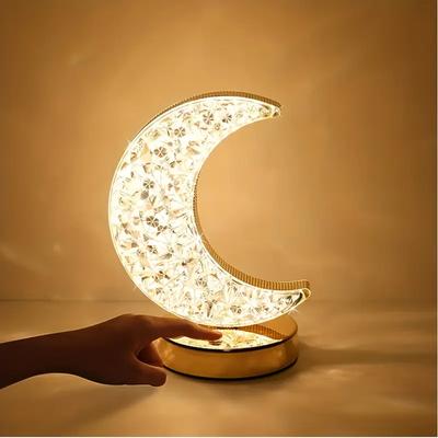 Очаровательные настольные лампы Moon Star, хрустальные акриловые сенсорные ночники для декора спальни, уникальная идея для подарка