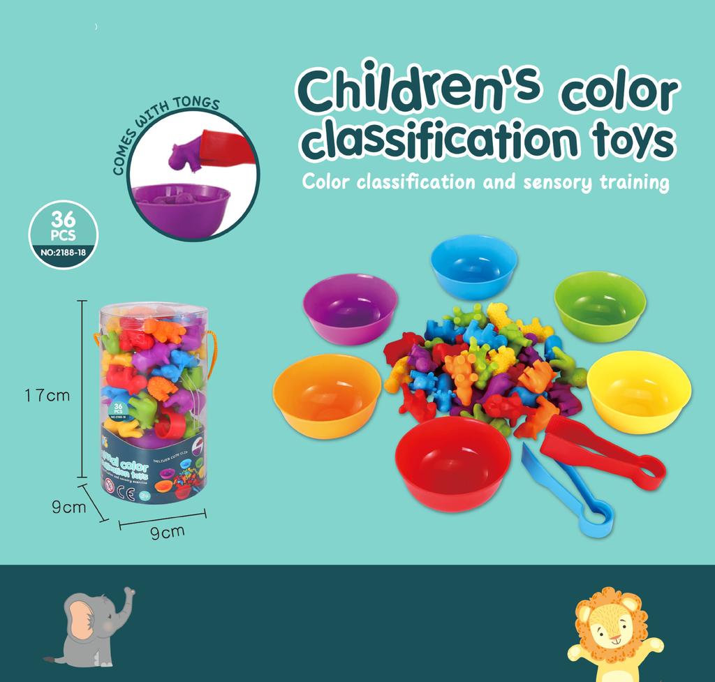 Kids Montessori Counting Bear Matching Sorting Games Animal Cognition Rainbow Color Training Fine Motor With Stacking Cups Toys