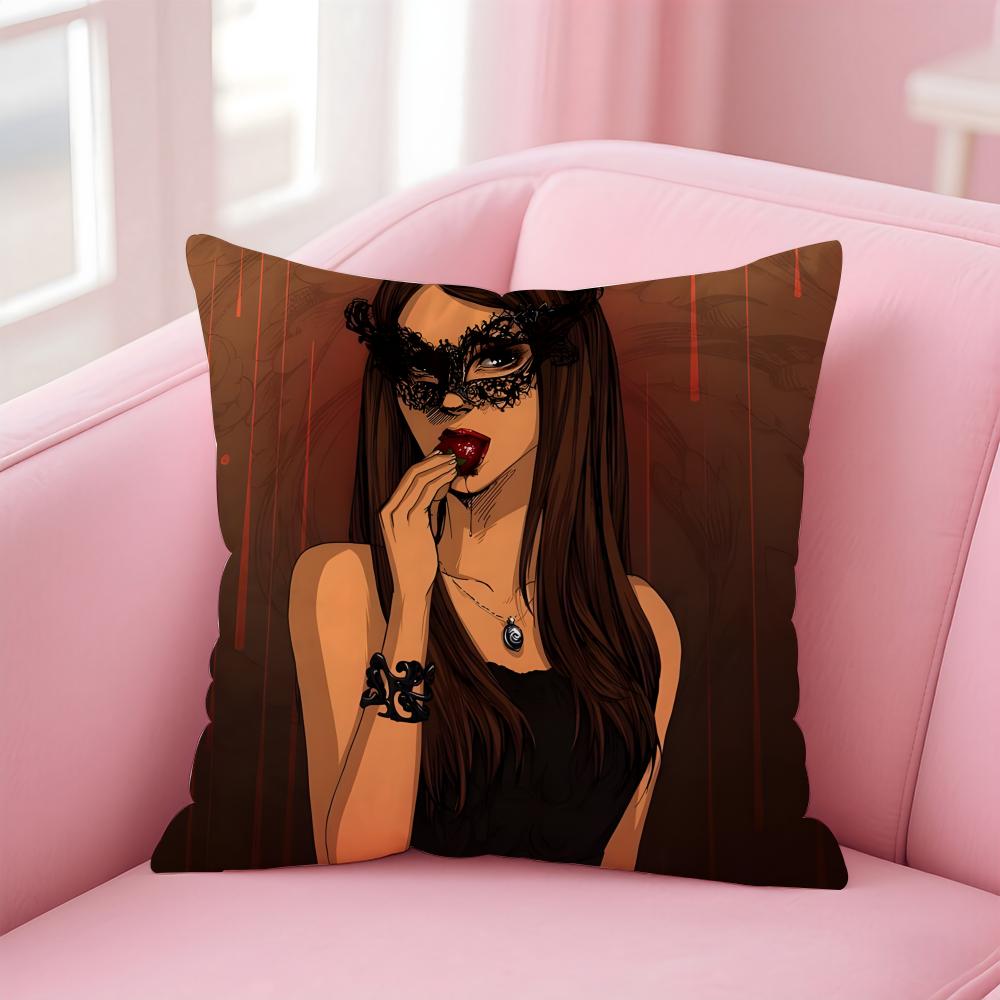 KKatherine Pierce Hit TV Drama Cushion Cover Pillowcase Short Plush Invisible zipper Room Sofa Cushion Cover
