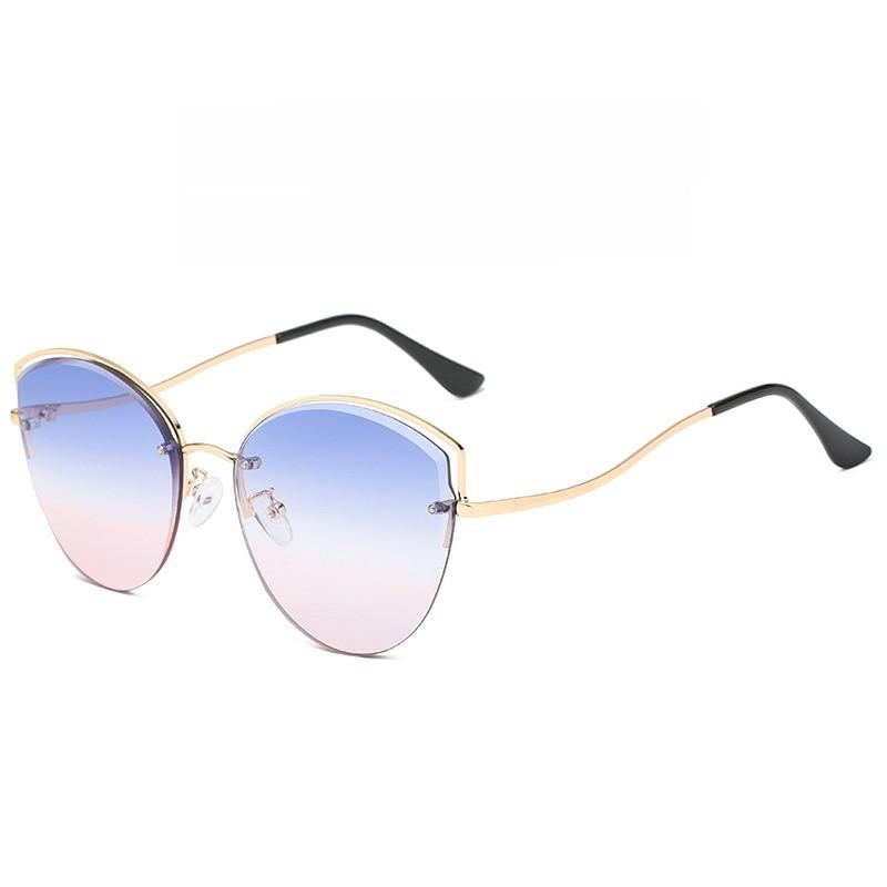 Modern Unisex Cat Eye Sunglasses With Pc Lenses And Full Frame Design For Travel And Parties