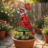 2D Flat Floral Bird Garden Stake Acrylic Flower Pattern Ornaments  Outdoor Lawn Use
