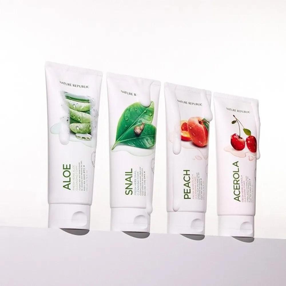 Nature Republic Fresh Herb Foam Cleansing 170ml (Pack of 4)