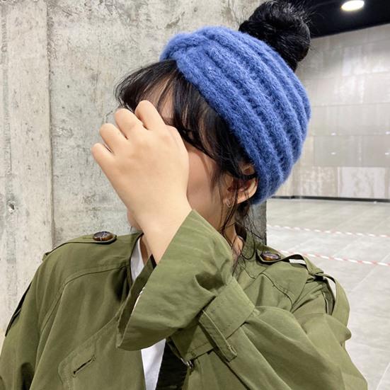 Женская зимняя повязка на голову, однотонная, с декором в виде крученой пряжи, теплая, удобная, для ушей, аксессуар для волос