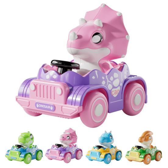 Yousheng Kids Dinosaur Car Toy Press Go Inertia Drive Detachable Dino Racing Vehicle 0-3 Toddlers Boys Girls Educational Cartoon Dinosaur Truck Toy