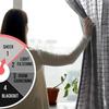 Дверные полупрозрачные шторы 7 футов (2,13 м) Комплект из 2 шт. | В клетку | Полупрозрачная штора | Штора на кулиске для гостиной | (118 x 215 см, Серый)