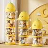 Plush Toy Storage Organizer,Stackable Transparent Cylindrical Containers with Lids, Large Capacity for Dolls,Muppets,Playroom Organizer,Playful Design