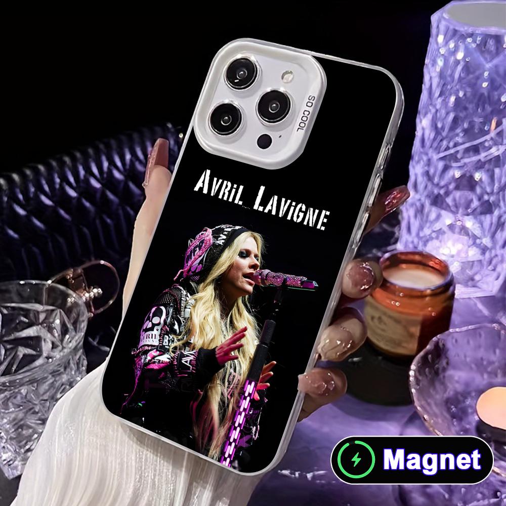 Avril Lavigne White Translucent MagSafe Mobile Phone Case for iPhone 17 16 15 14 13 12 11 X XR XS Air Pro Max Plus Cover