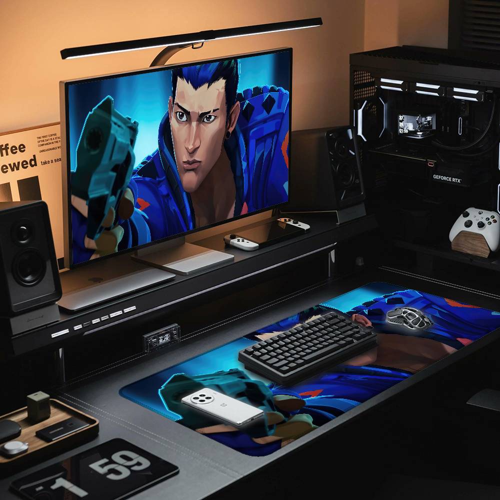 V-Valorant Game Mouse Pad Rubber Thicken Overlock Gaming Table Mat Office Computer Keyboard Pad PC Mousepad