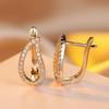 Fashionable Round White Diamond Arrow Design Ear Buckle Womens Versatile Ear Buckle Jewelry