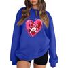 Women's Casual Fashion Valentine's Day Print Long Sleeve O-Neck Sweatshirts Pullover Top