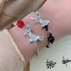 Rose Butterfly Chic Bracelet Womens Summer Fashion Retro Style National