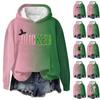 Women's Fashionable Casual Pullover Long Sleeved Witch Gradient Printed Hooded Sweatshirt
