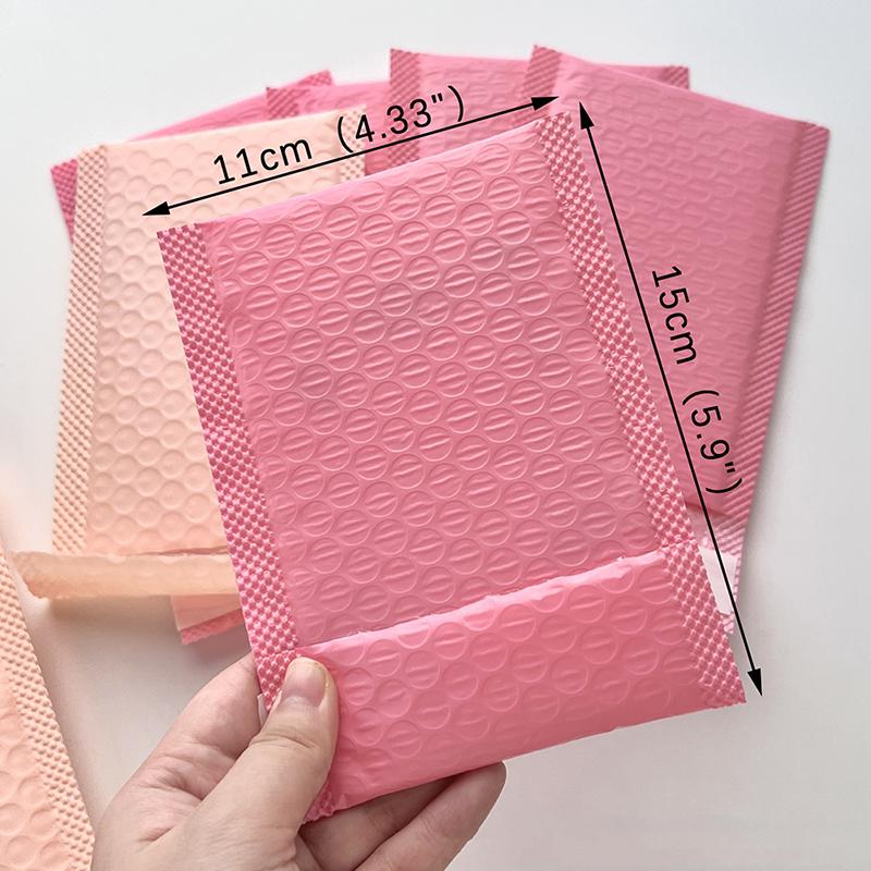 10 шт./уп. Розово-фиолетовый пакет с пузырьковой пленкой Утолщенный пакет для экспресс-доставки Самоклеящиеся курьерские почтовые конверты Держатель для наклеек