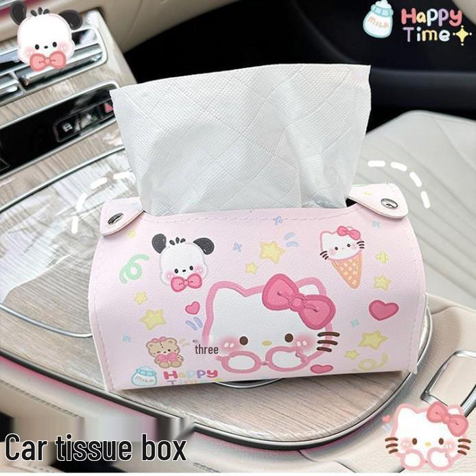 Масляная живопись Hello Kitty Автомобиль Шкатулка для салфеток - Милый мультяшный настольный держатель для дома и столовой