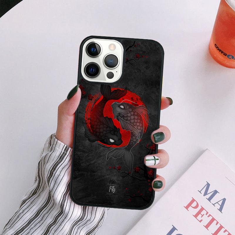 Koi Fish Yin Yang Art Phone Case For iPhone 17 Air 14 13 12 16Pro Max 15 Plus Cover Shell Max coque