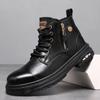 Мужские кроссовки из натуральной кожи с высоким верхом Новое поступление Мужские мотоботы Нескользящие мужские кроссовки Универсальные уличные ботильоны Botas