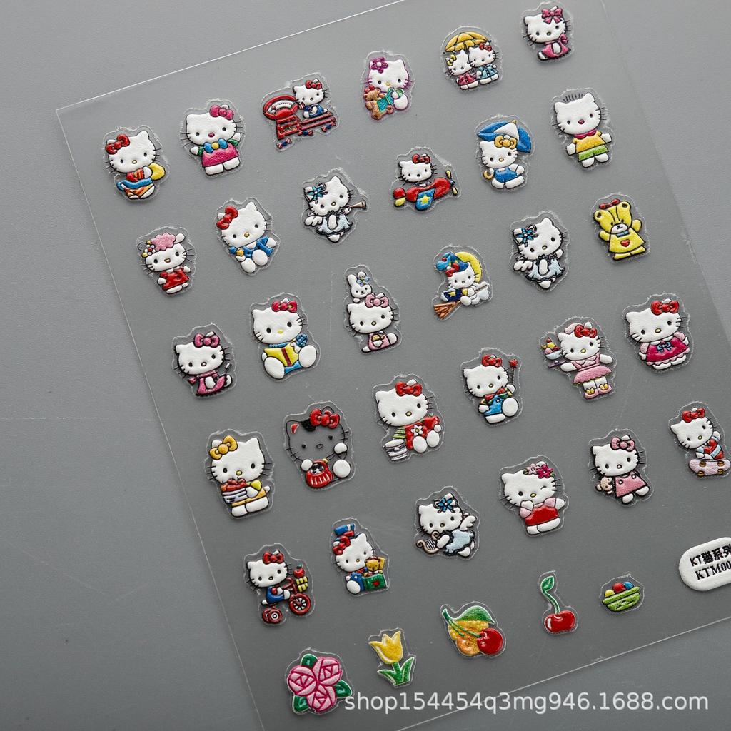 5D Рельефные Милые Мультяшные Аниме Наклейки для Ногтей для DIY Маникюра