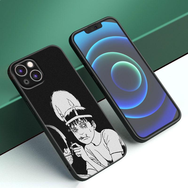 Чехол для телефона с японской мангой ужасов для Apple iPhone 12 13 Mini 11 14 15 Pro Max 7 8 Plus X XR XS SE 2020 2022 черный силиконовый чехол