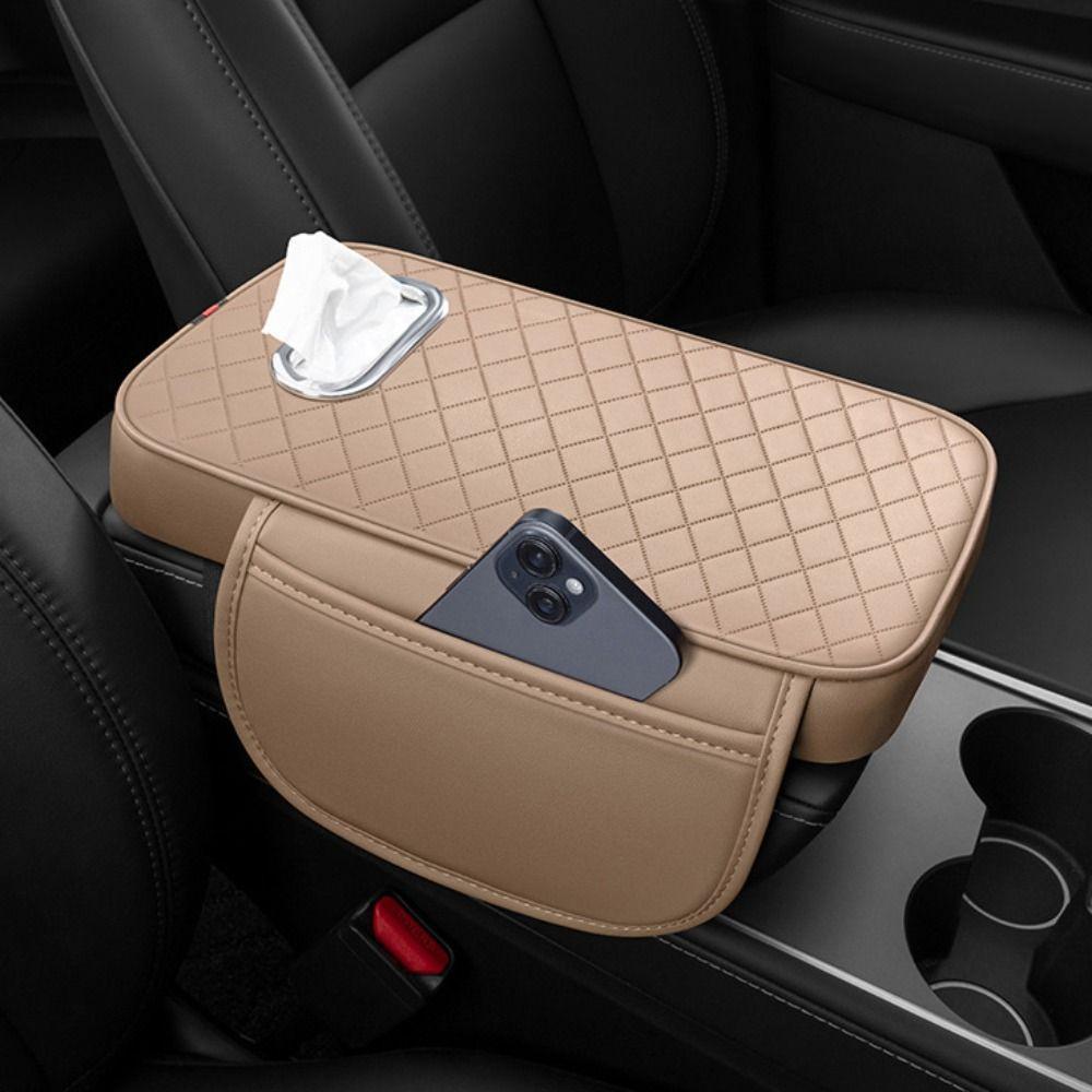 Dust-proof Car Armrest Cover Height Pad With Tissue Storage Armrest Box Storage Bag Elbow Support