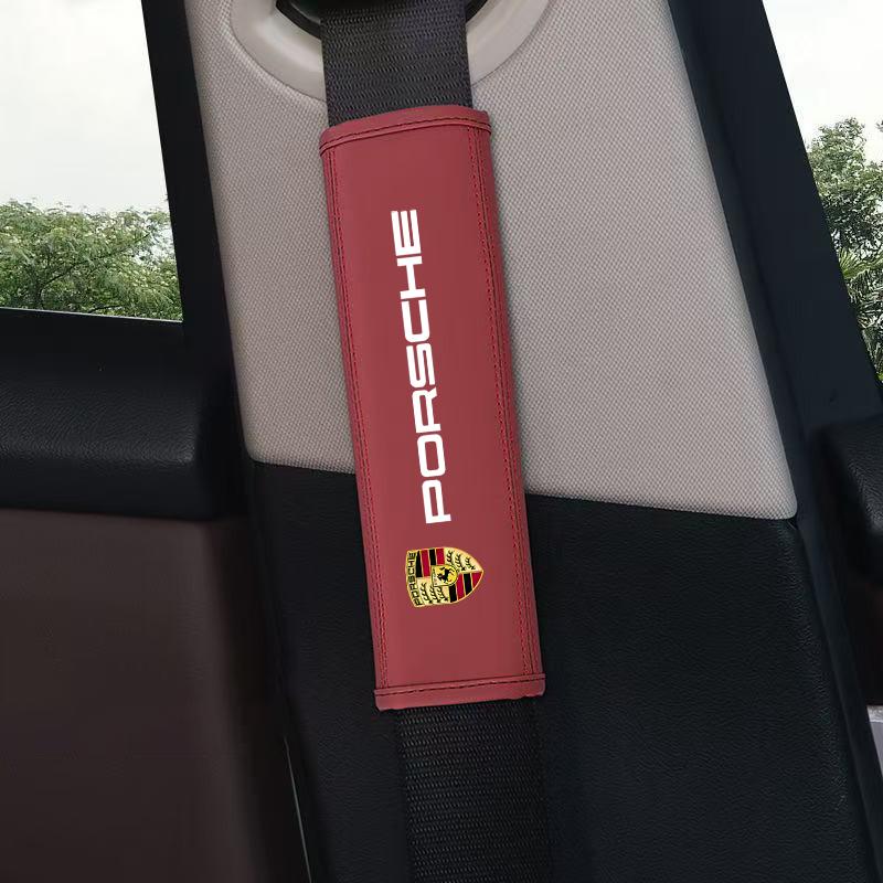 2 шт. Кожаная Защитная Накладка на Плечо Ремня Безопасности Автомобильного Сиденья Для Porsche Cayman 911 718 Cayenne Panamera Macan Taycan Boxster