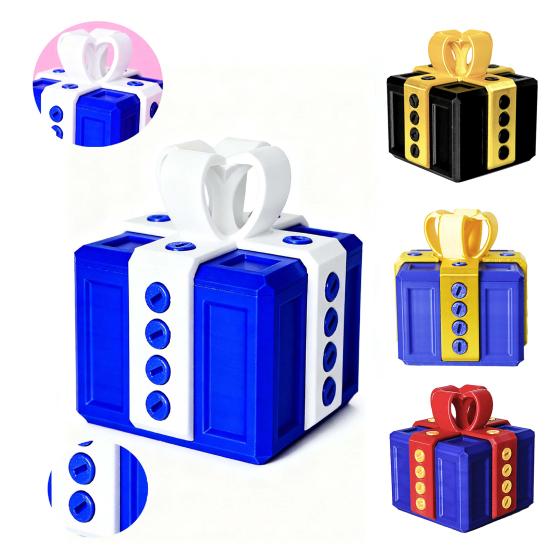 Annoying Gift Box with Screws Christmas Puzzle Present Box Prank Case Home Office Bookshelf Desktop Decoration Ornament Joke Gag Gift