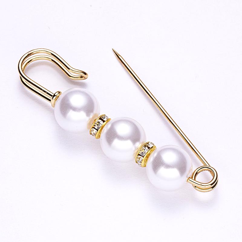 1PC Elegant Simulated Pearl Women Jewelry Accessories Brooches Clothing Ornament Rhinestone