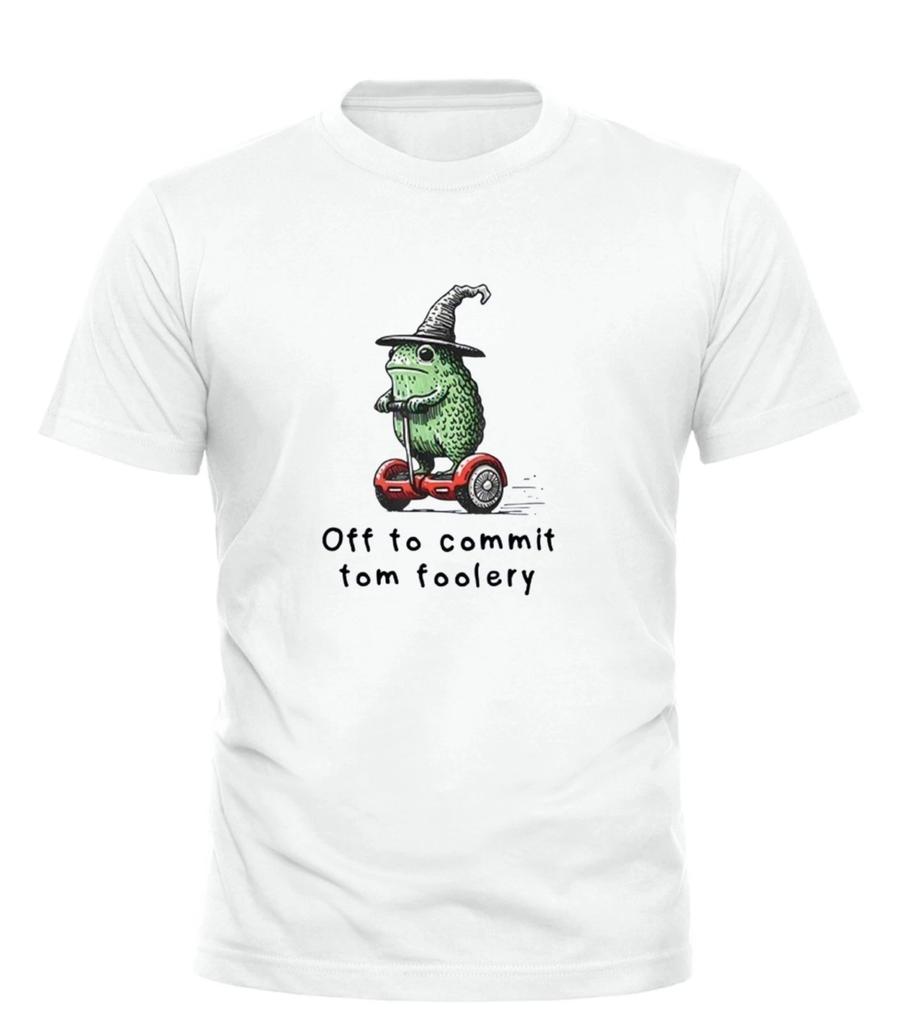 Off to Commit Tom Foolery Frog Whimsical Frog Wizard Meme Women Men T-Shirt Tee