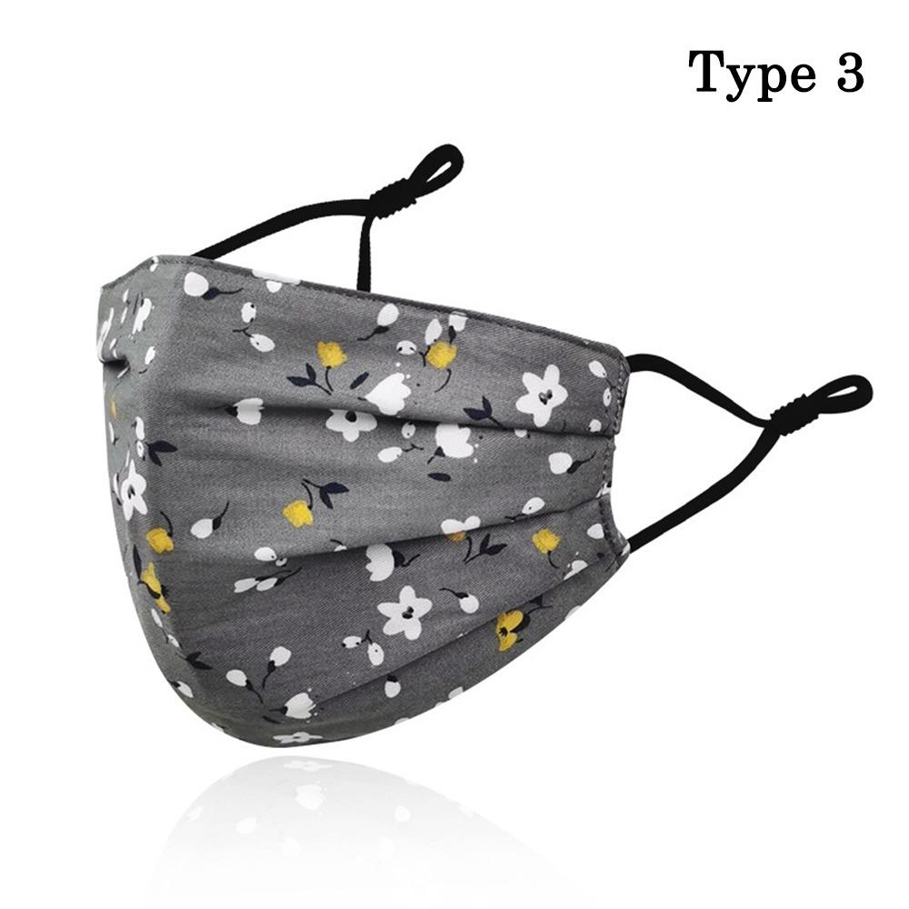 Washable Breathable Face Mask Anti-UV Sunscreen Mask Fashion Cotton Printing Mask Outdoor Sports