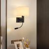 New Hotel Bedside Led Wall Lamp Modern Simple Living Room Bedroom Bedside Cloth Cover Lamp European Bedside Wall Sconce