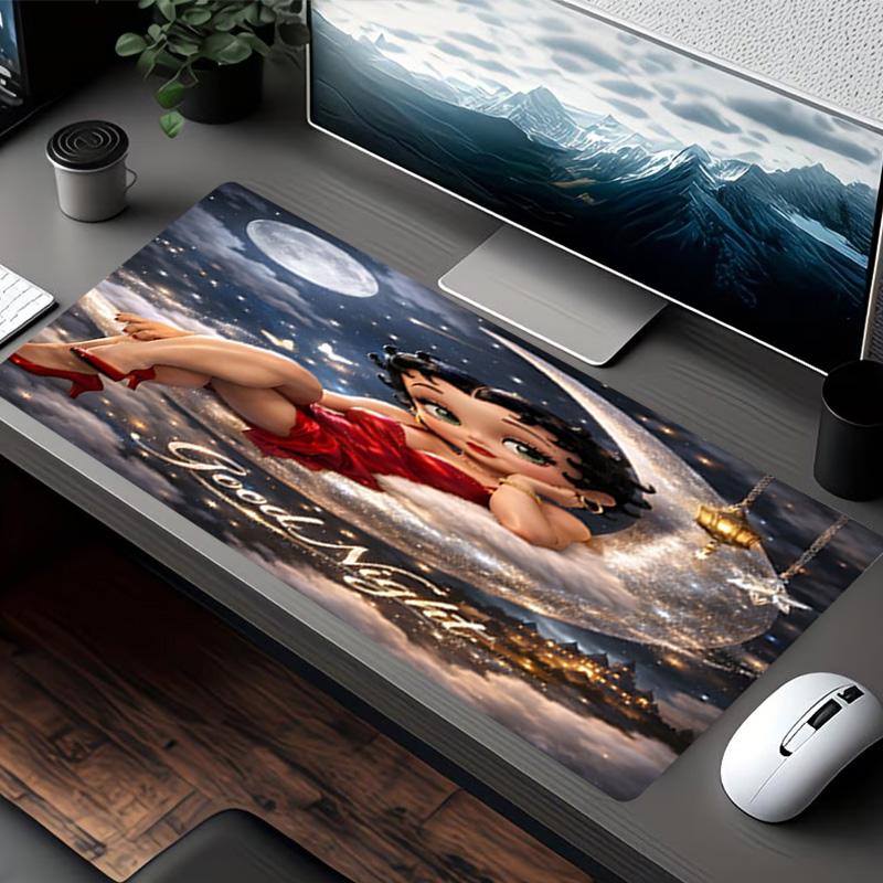 Betty Boop Print Mouse Pad, for Keyboard Pad Laptop PC Mat for Office Home Use, Desk Decor, Perfect Birthday Gift for Gamers
