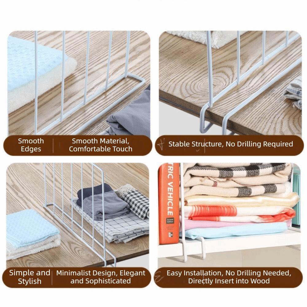 Metal Closet Divider White Closet Separator Space Saving Wardrobe Divider  For Clothes