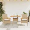 VidaXL Garden Dining Set and Cushions 3pcs Beige Rattan Acacia, Outdoor Dining Set, Furniture of 3278701