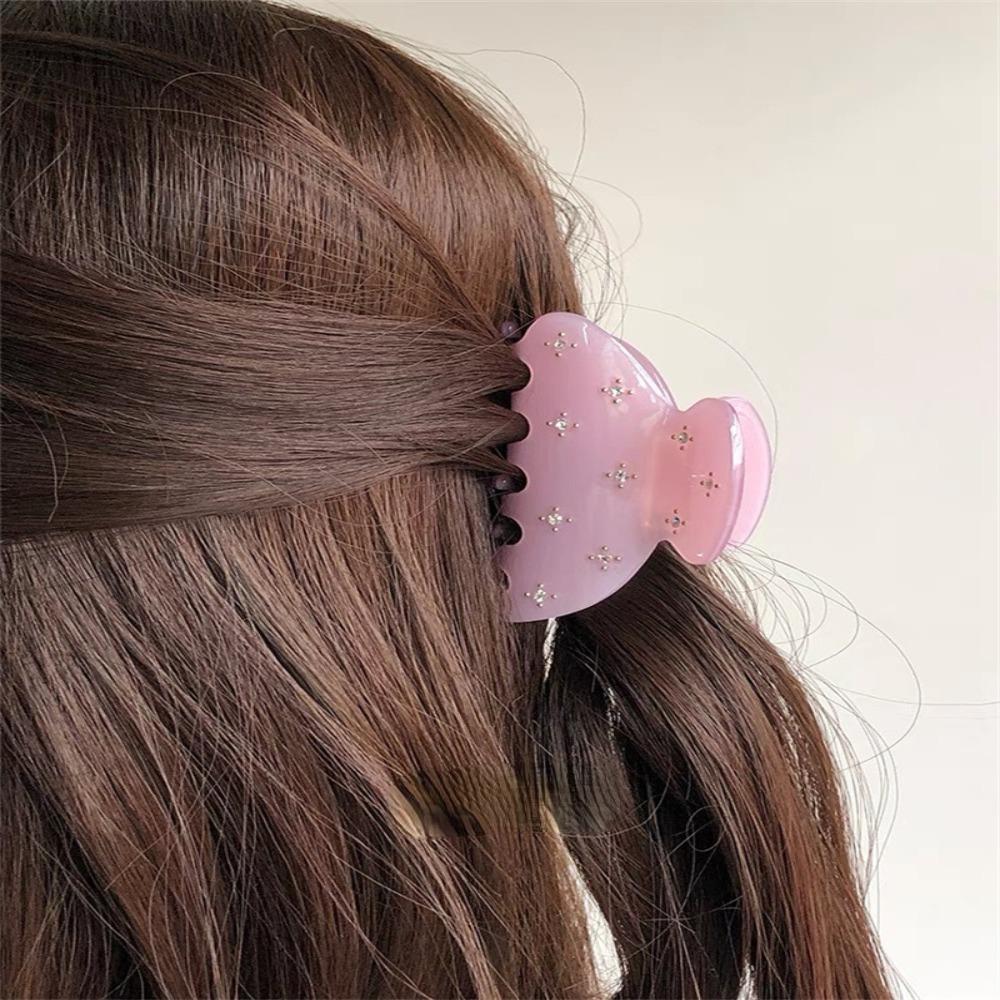 Semicircle Hair Accessory Rhinestone Girls Hair Claw Hair Clip Korean Style Shark Clip Headwear