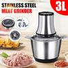 3L Electric Meat Grinder 2 Speeds Stainless Steel Electric Chopper Automatic Mincing Machine Quiet Food Processor 800W