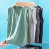 Мужская жилетка без рукавов с круглым вырезом, однотонная, летняя, повседневная, спортивная, дышащая, сетчатая, спортивная майка