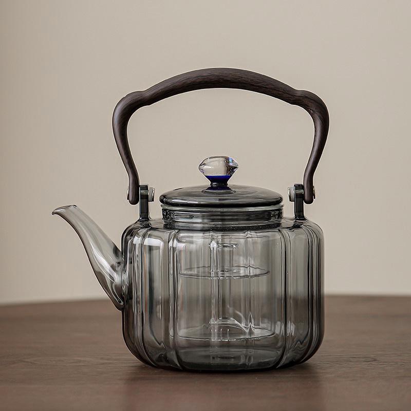 Стеклянный чайник и набор для заваривания для индукционной плиты: Белый горшок для варки, приготовления на пару и заваривания полезного чая дома
