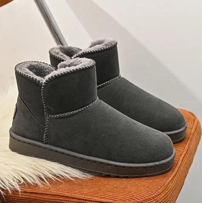 Fur Snow Boots Men's Winter Velvet Warm Northeast High-top Cotton Shoes Men's Outdoor Fur Integrated Cold-proof Boots