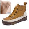 Women Suitable for Spring, Autumn and Winter Shoes Flat Genuine Leather Color Matching Front Tie Ladies Single Boots Trend Girl Student Shoes