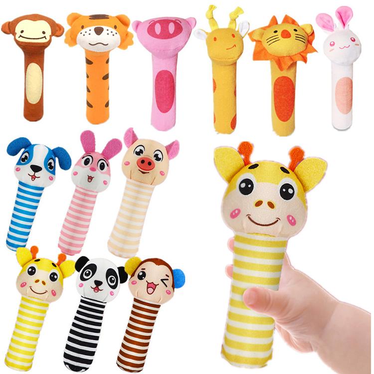 Baby Toy Plush Rattle Animal Stuffed Stick Rattle