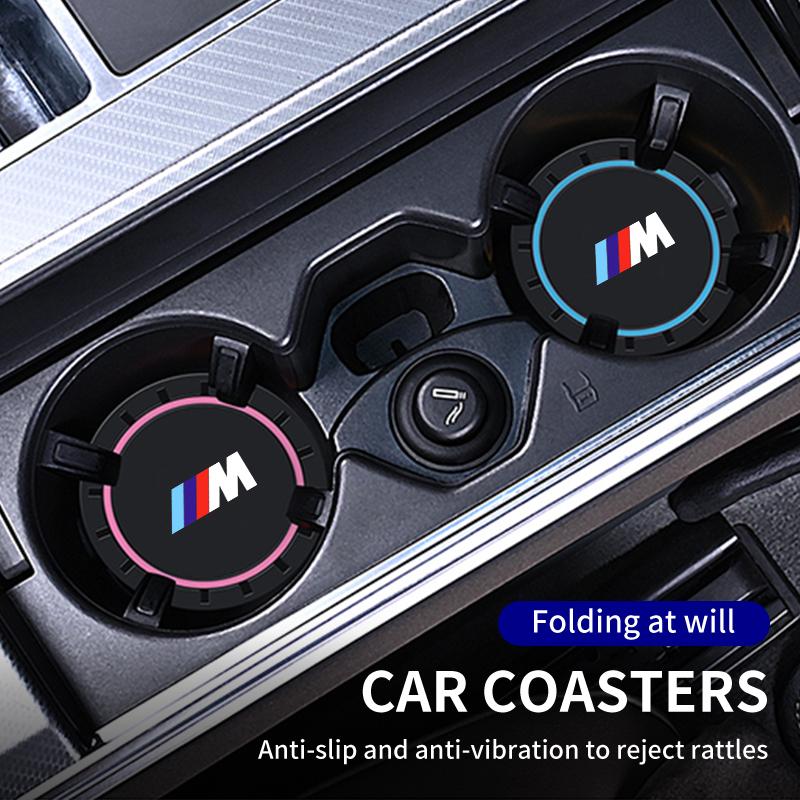 XJVYV1 For BMW 2025 Hot 2pcs Car Silicone Non-slip Water Coaster Cup Holder Bottle Mats For BMW M X1 X3 X5 X6 X7 E30 E90 M3 E84 E83 F25