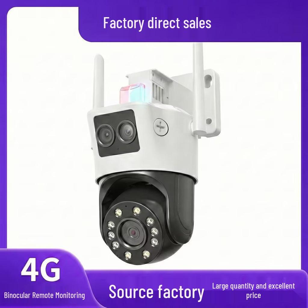 4G Waterproof Outdoor Camera with Ultra Clear Binocular Dual Lens and Night Vision for Home Monitoring.