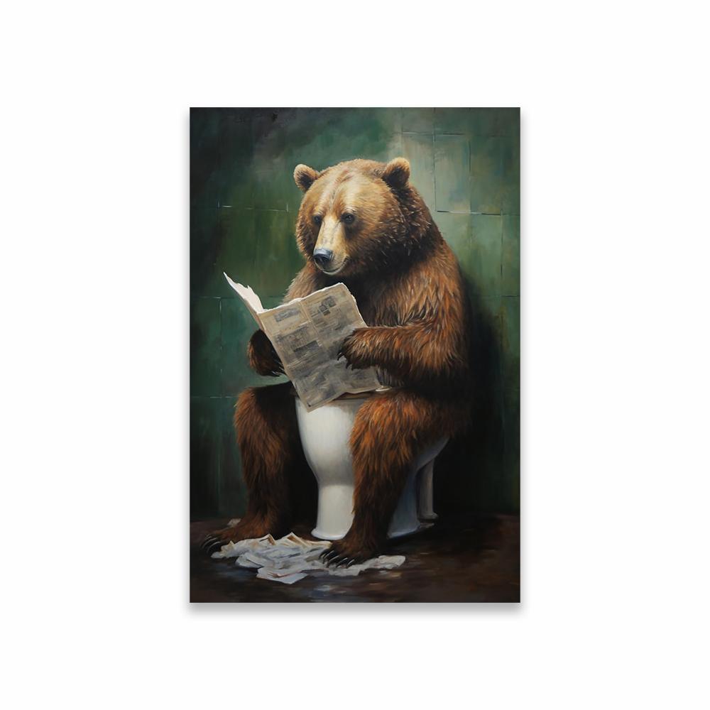 Funny Nice Animal Art Posters Animal Dog Cat Wall Art Prints Fun Bath Wall Decoration Canvas Painting Modern Toilet Decoration