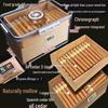 Professional Cedar Wood Cigar Humidor for 80 Imported Cigars - Sealed Aging Box Set Gift