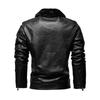 Кожаная куртка для мужчин, кожаная куртка с лацканами и меховым воротником, мужское пальто из ПУ, мотоциклетный костюм и плюшевая кожаная куртка
